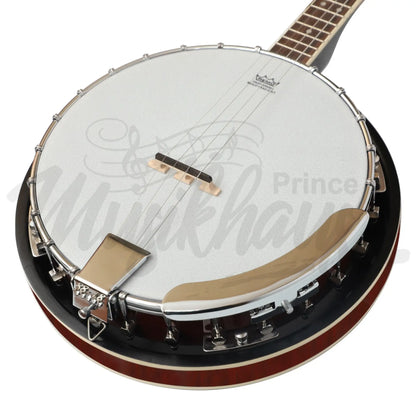 Heartland 4 String Banjo 19 Frets Irish Tenor Left Handed 24 Bracket With Closed Solid Back