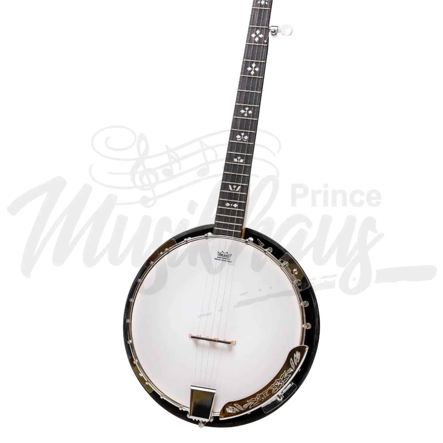 Heartland 5 String Deluxe Irish Banjo Left Handed 24 Bracket With Closed Solid Back Maple Finish