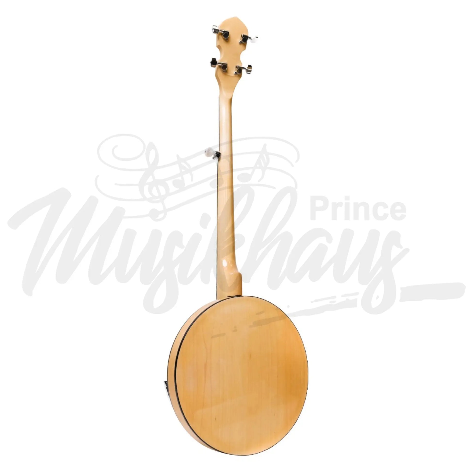 Heartland 5 String Deluxe Irish Banjo Left Handed 24 Bracket With Closed Solid Back Maple Finish