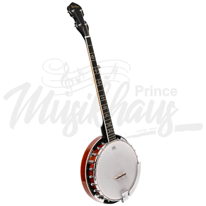 Heartland 5 String Irish Banjo Left Handed Player Series 24 Bracket With Closed Solid Back Sunburst