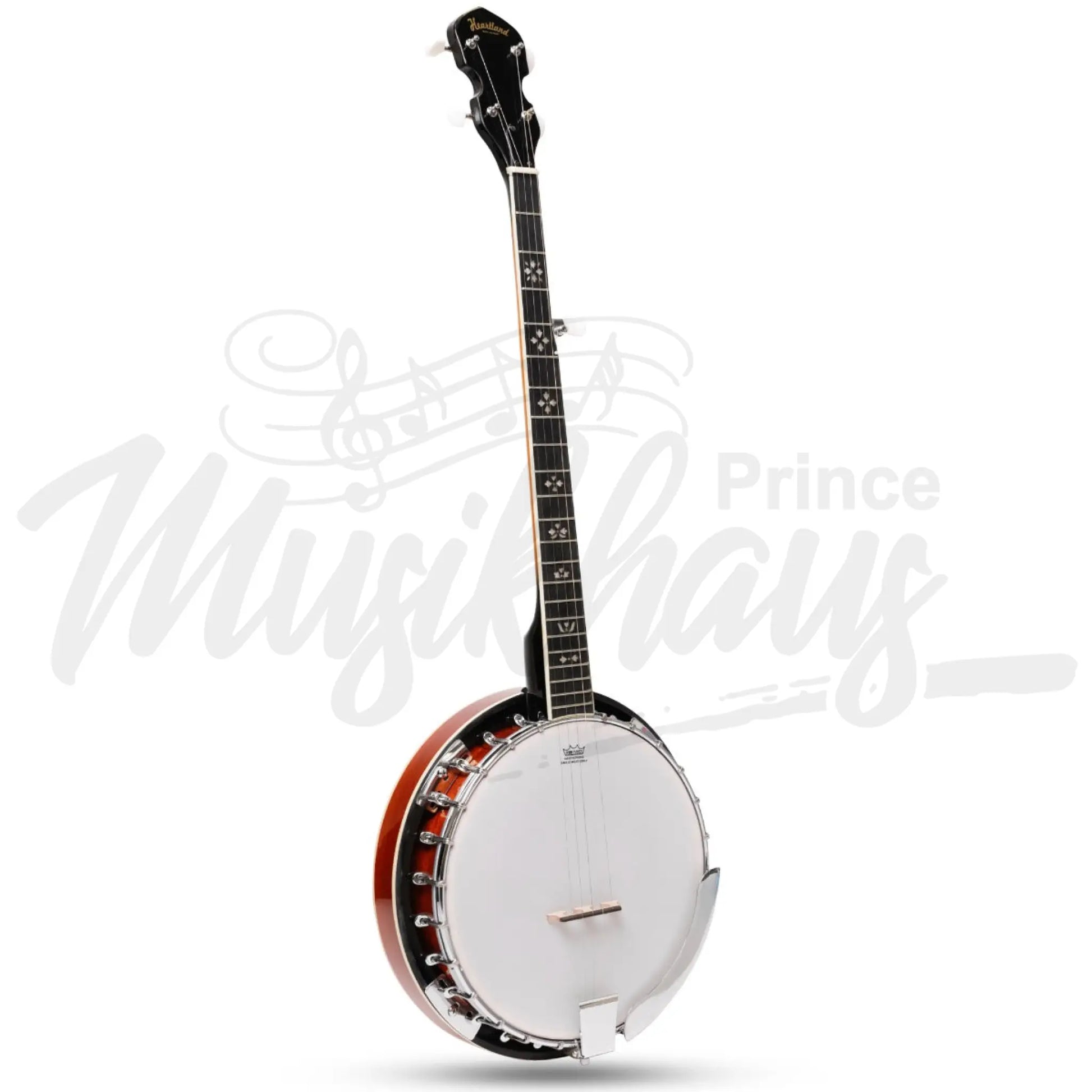 Heartland 5 String Irish Banjo Left Handed Player Series 24 Bracket With Closed Solid Back Sunburst