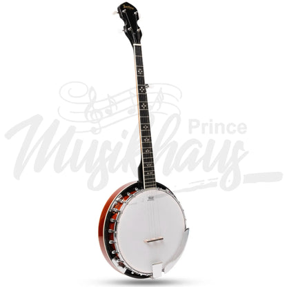 Heartland 5 String Irish Banjo Left Handed Player Series 24 Bracket With Closed Solid Back Sunburst