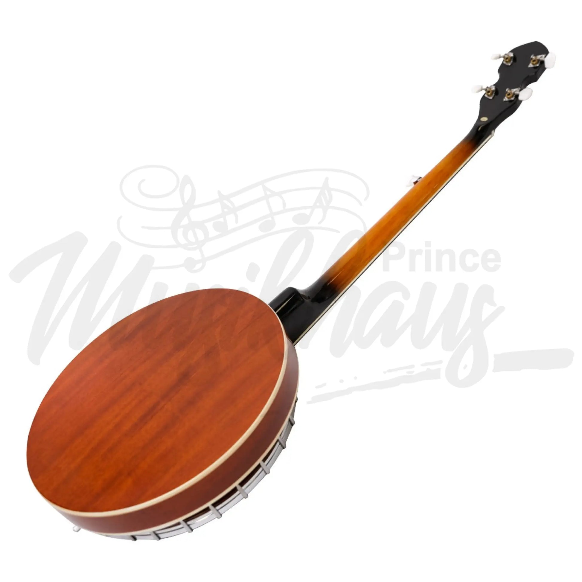 Heartland 5 String Irish Banjo Left Handed Player Series 24 Bracket With Closed Solid Back Sunburst