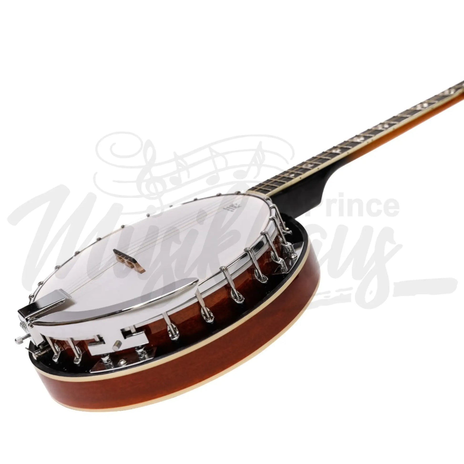 Heartland 5 String Irish Banjo Left Handed Player Series 24 Bracket With Closed Solid Back Sunburst