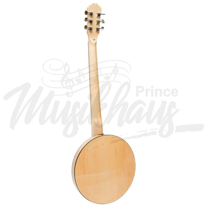 Heartland 6 String Deluxe Irish Banjo 24 Bracket With Closed Solid Back Maple Finish