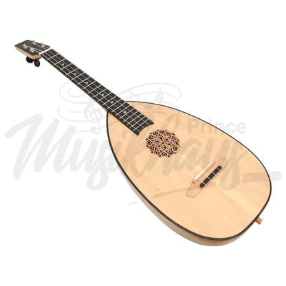 Heartland Baroque Ukulele 4 String Baritone Variegated Walnut And Lacewood Left Handed