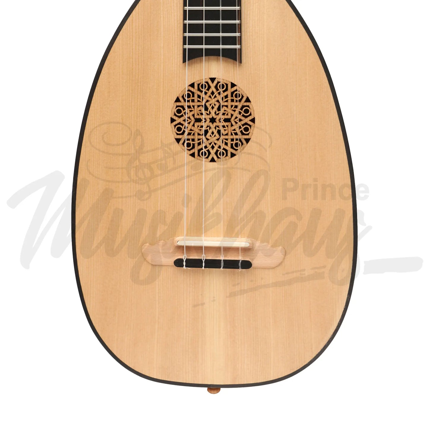 Heartland Baroque Ukulele 4 String Baritone Variegated Walnut And Lacewood Left Handed