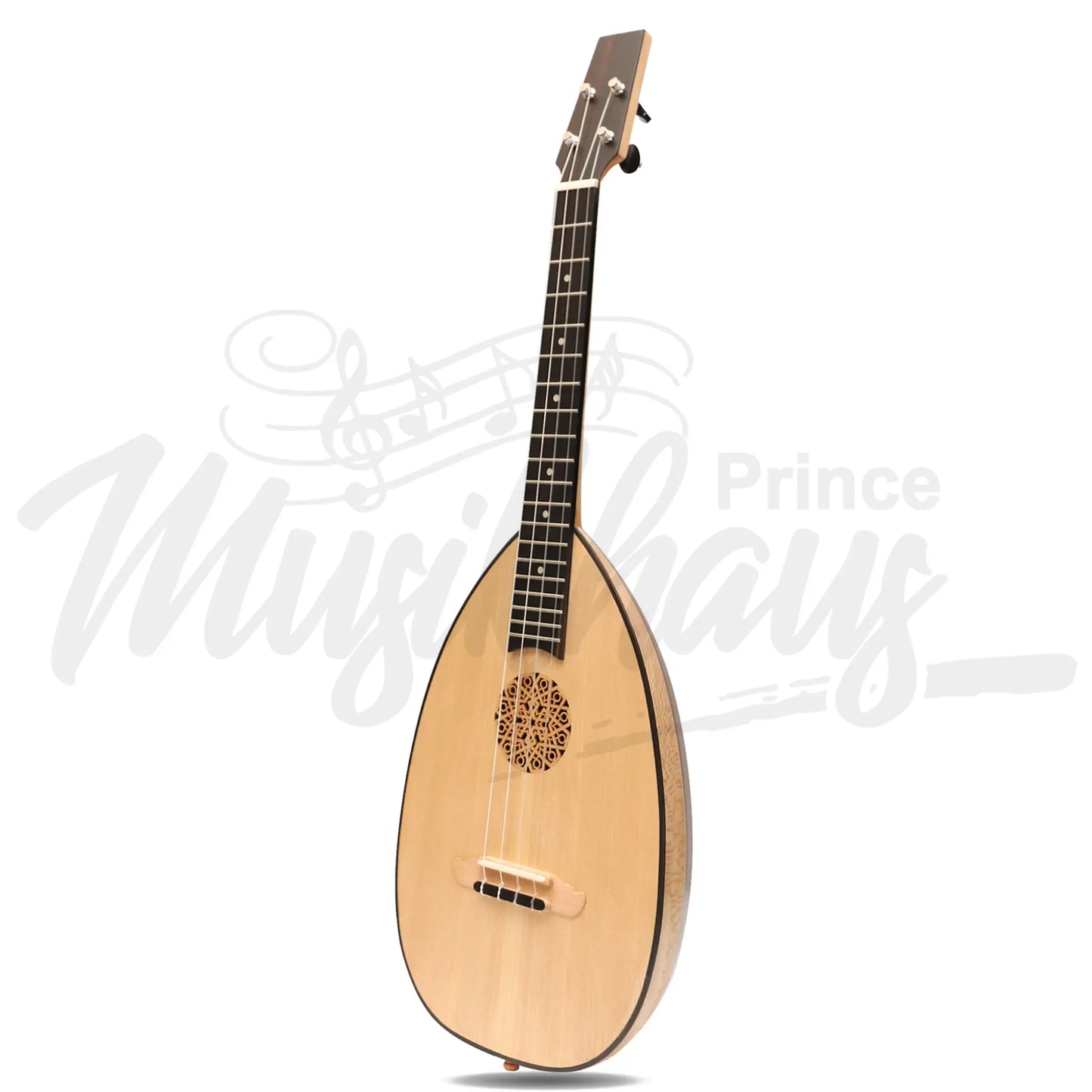 Heartland Baroque Ukulele 4 String Baritone Variegated Walnut And Lacewood Left Handed