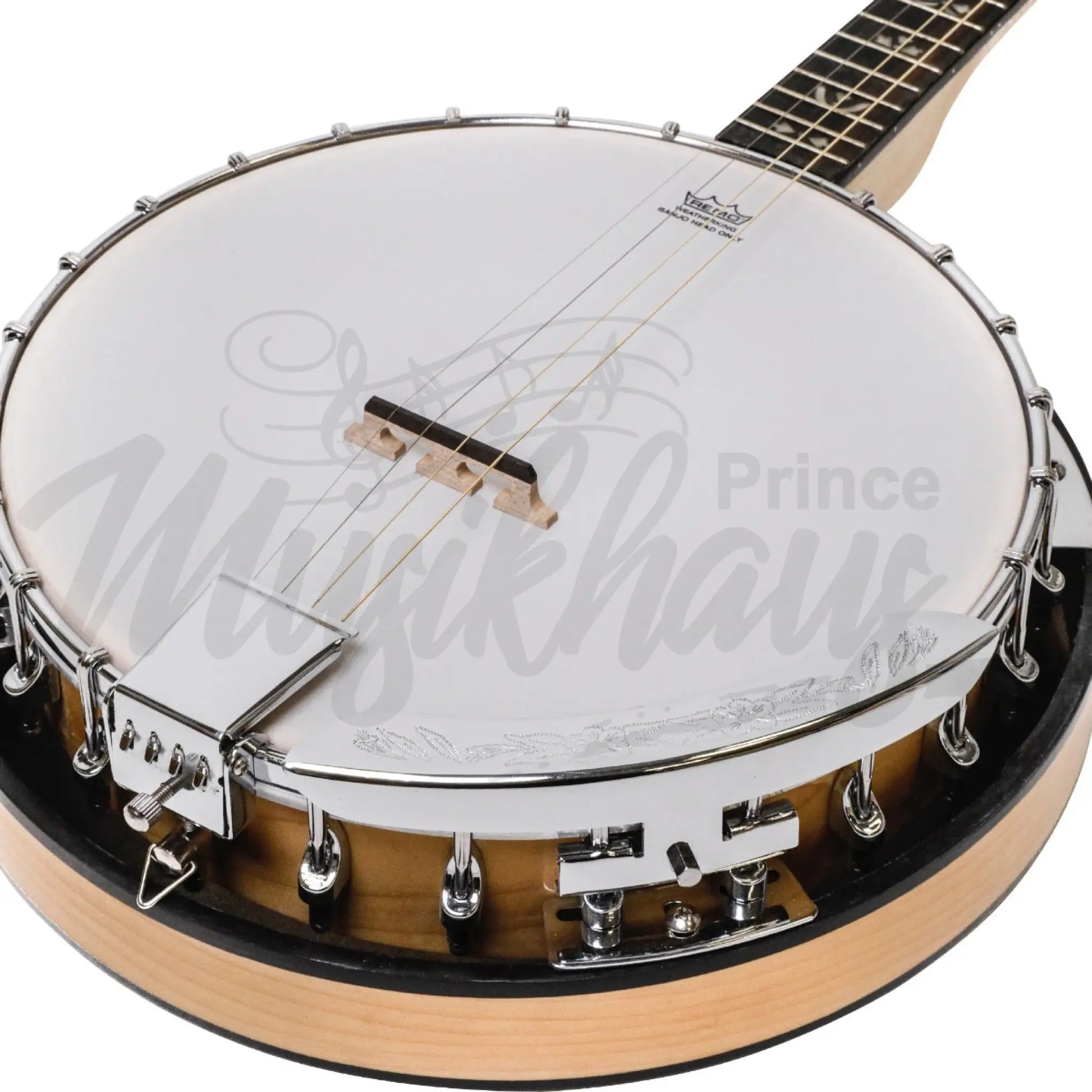 Heartland Deluxe Irish Tenor Banjo 17 Frets Left Handed 24 Bracket Closed Solid Back Maple Finish