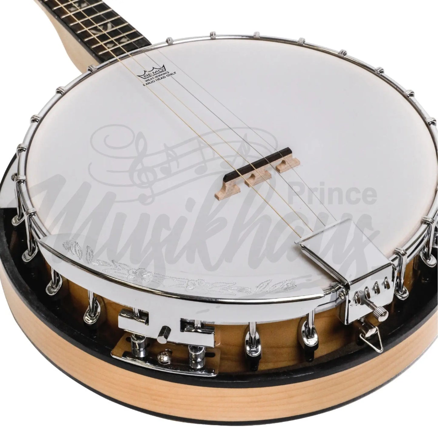 Heartland Deluxe Irish Tenor Banjo 17 Frets With 24 Bracket And Closed Solid Back Maple Finish