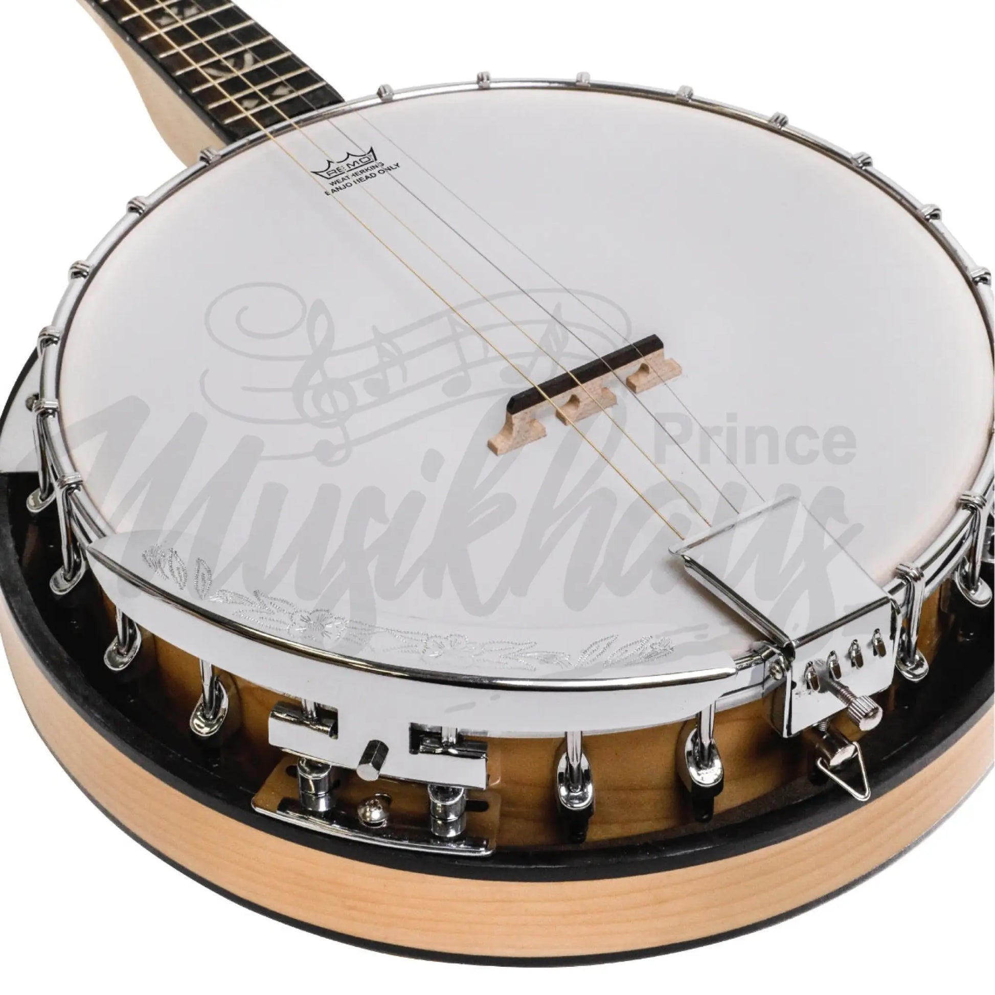 Heartland Deluxe Irish Tenor Banjo 19 Frets With 24 Bracket And Closed Solid Back Maple Finish