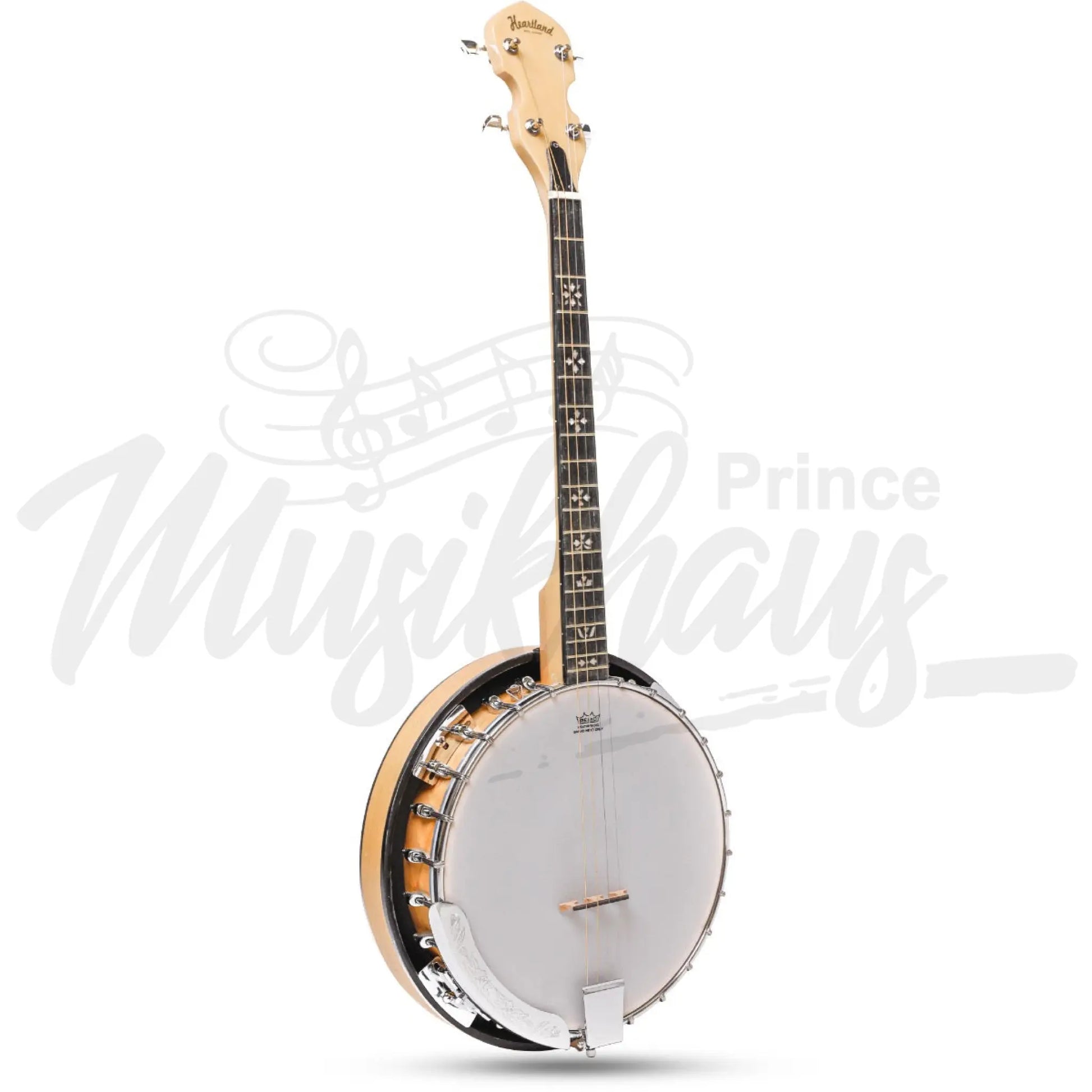 Heartland Deluxe Irish Tenor Banjo 19 Frets With 24 Bracket And Closed Solid Back Maple Finish