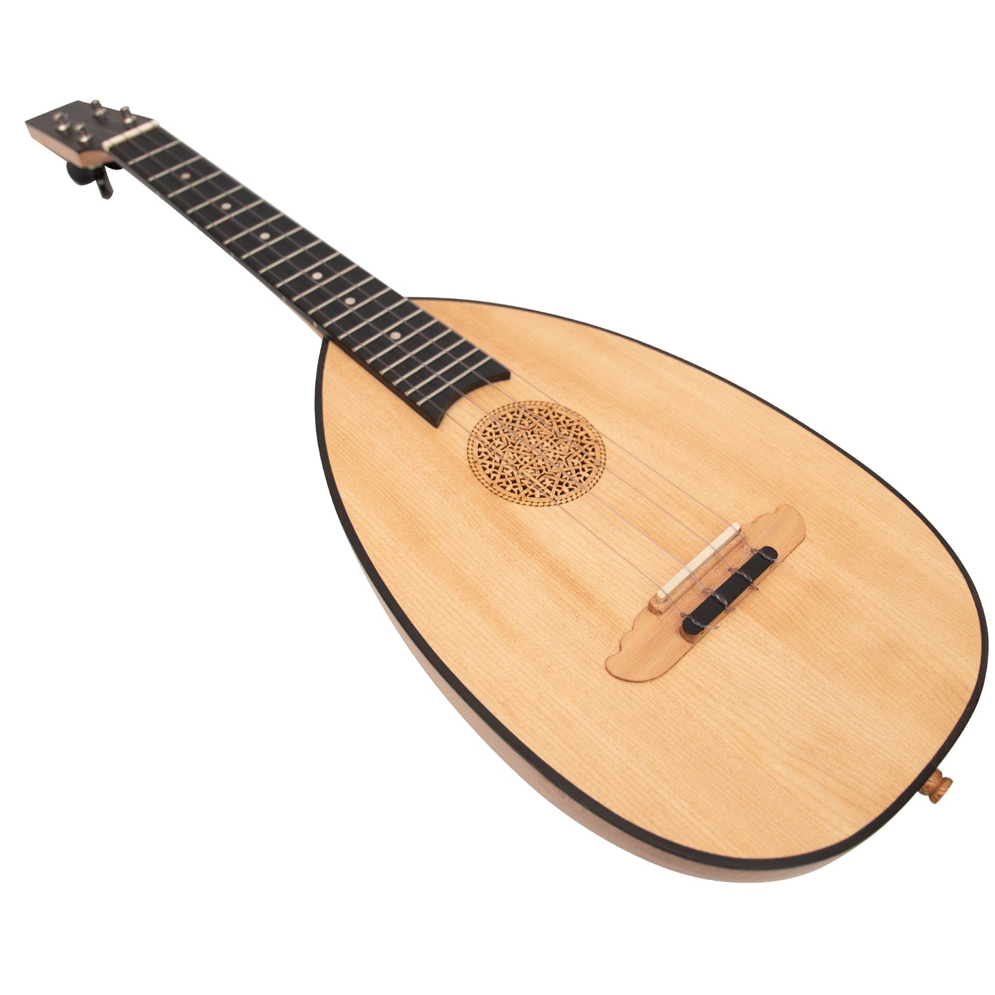 HEARTLAND BAROQUE UKULELE, 4 STRING TENOR VARIEGATED WALNUT AND LACEWOOD