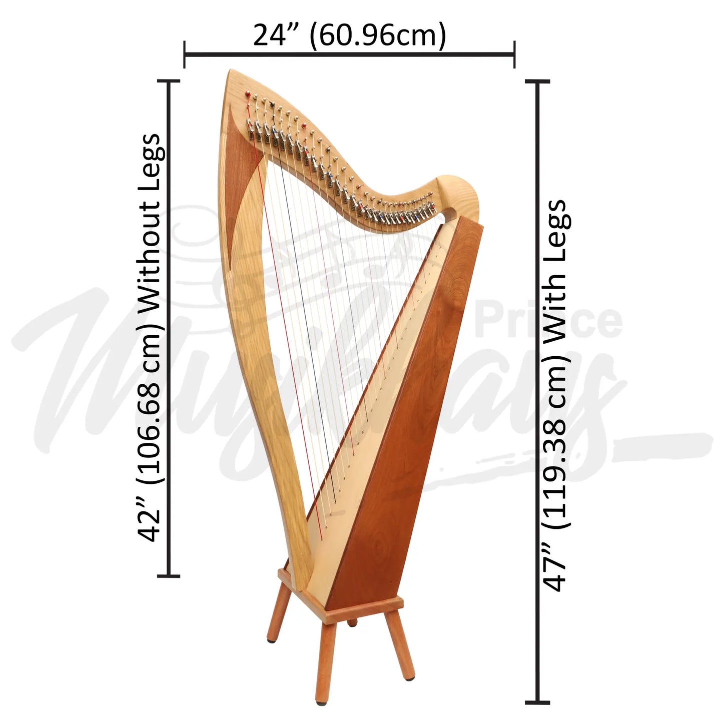 Mchugh Atlas Harp 29 String Ash And Mahogany Squareback