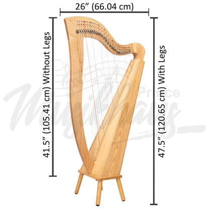 Mchugh Harp 29 String In Ashwood Wood Squareback