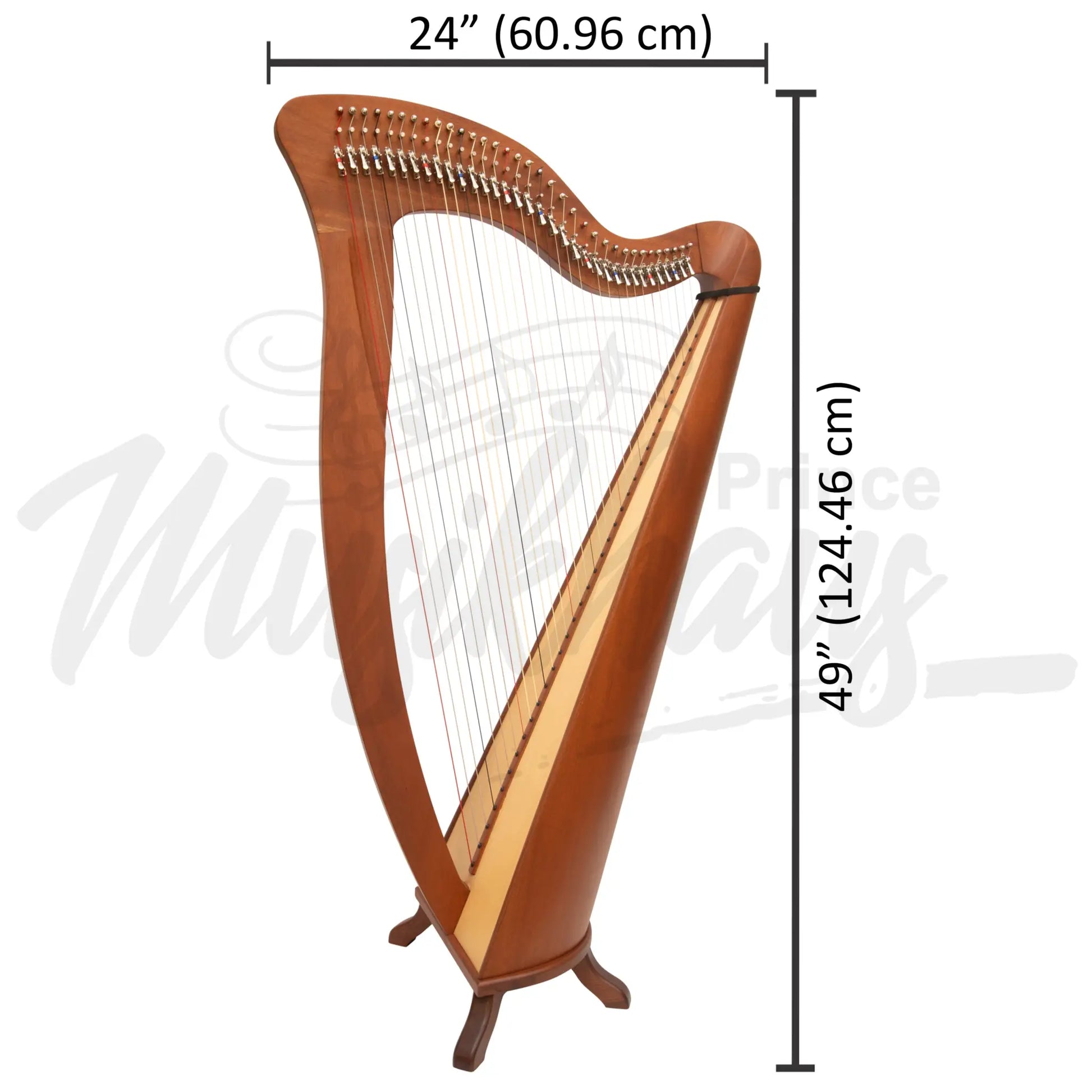 Mchugh Harp 34 String In Mahogany Wood Round Back