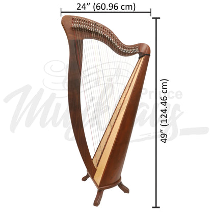 Mchugh Harp 34 String In Rosewood Round Back