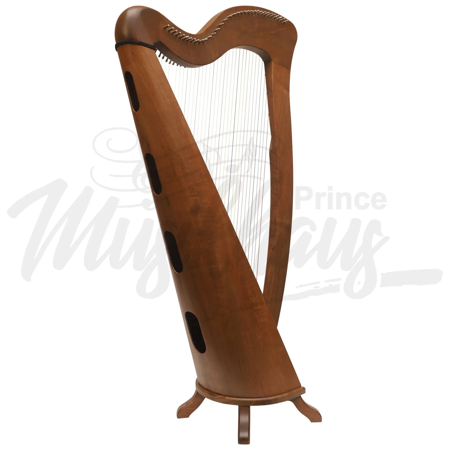 Mchugh Harp 34 String In Walnut Round Back