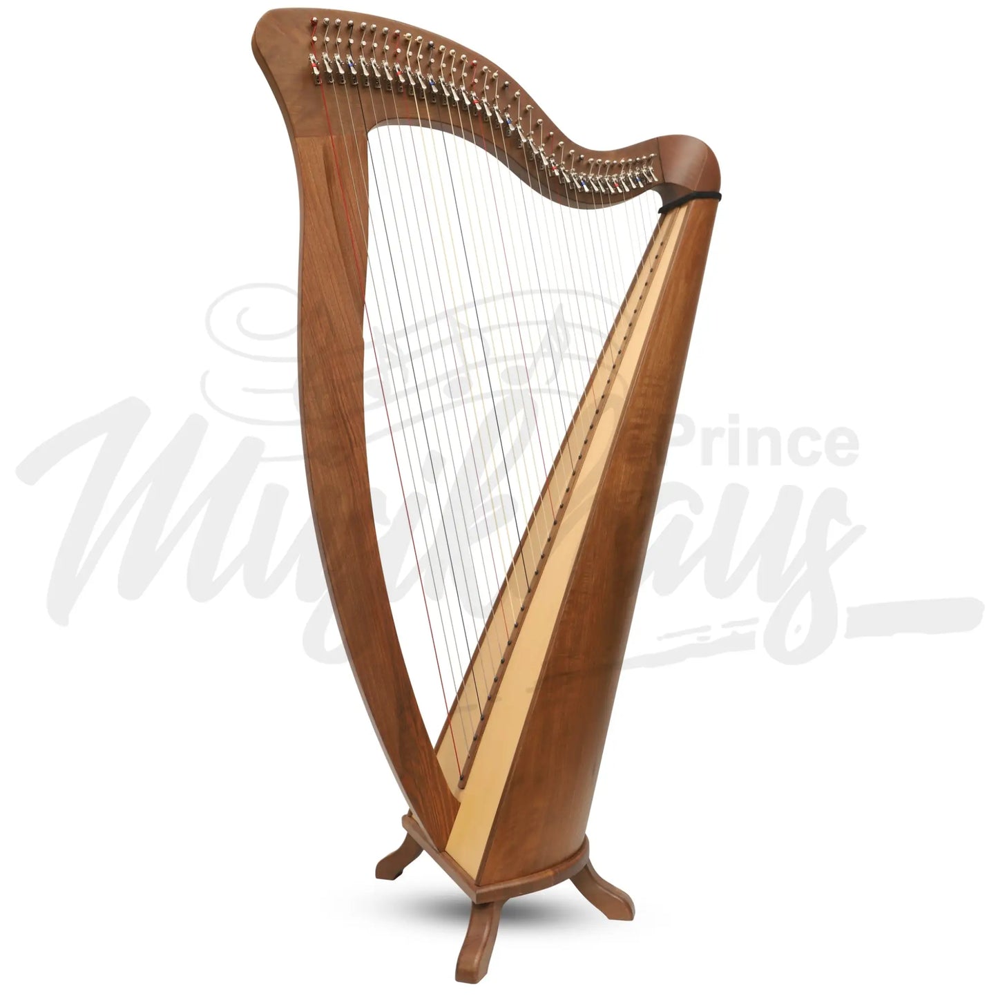 Mchugh Harp 34 String In Walnut Round Back