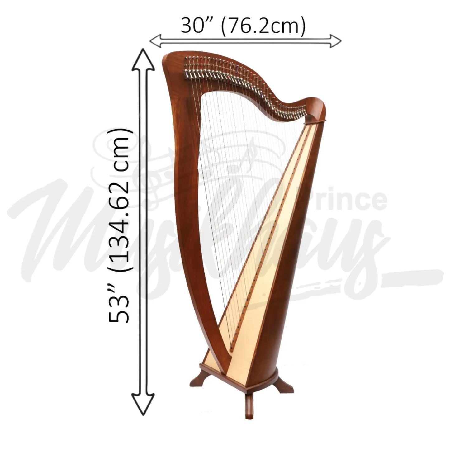 Mchugh Harp 38 String In Rosewood Round Back