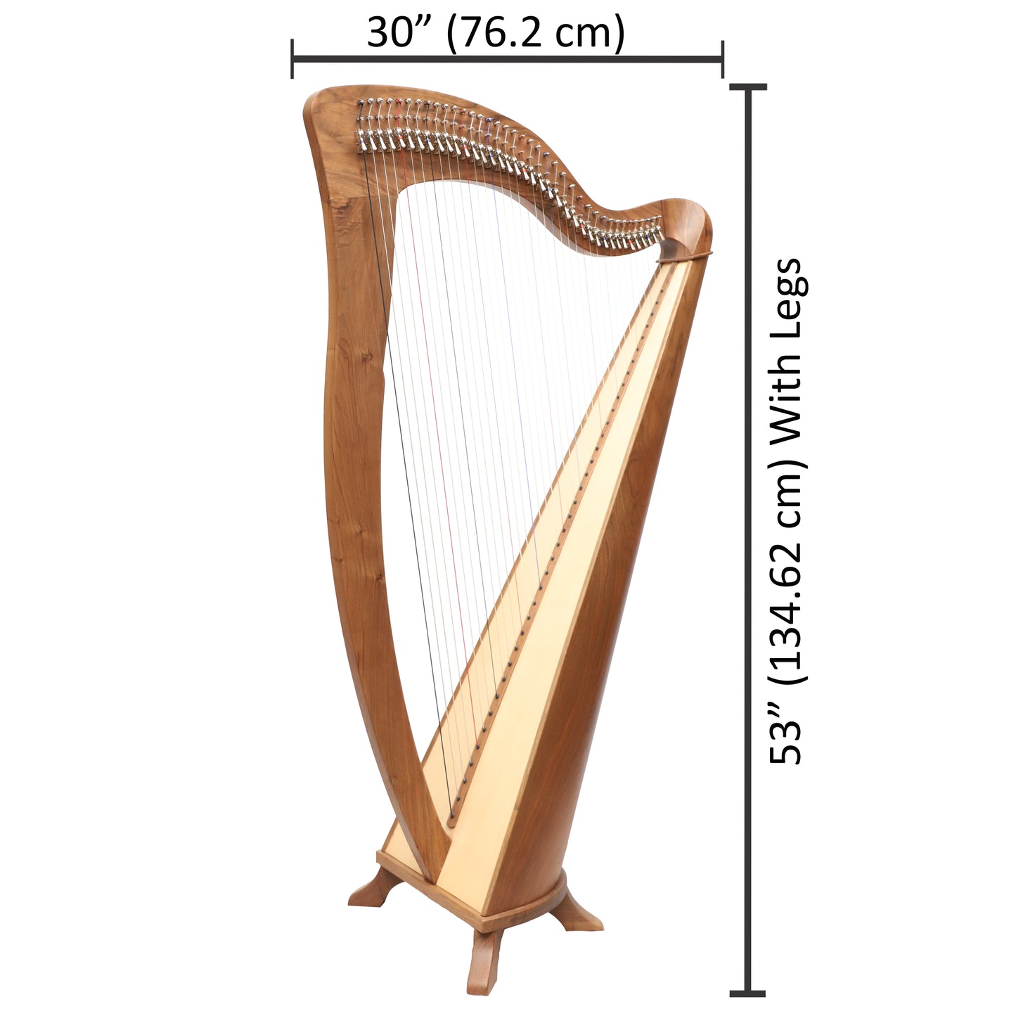 MCHUGH HARP 38 STRING WALNUT ROUND BACK