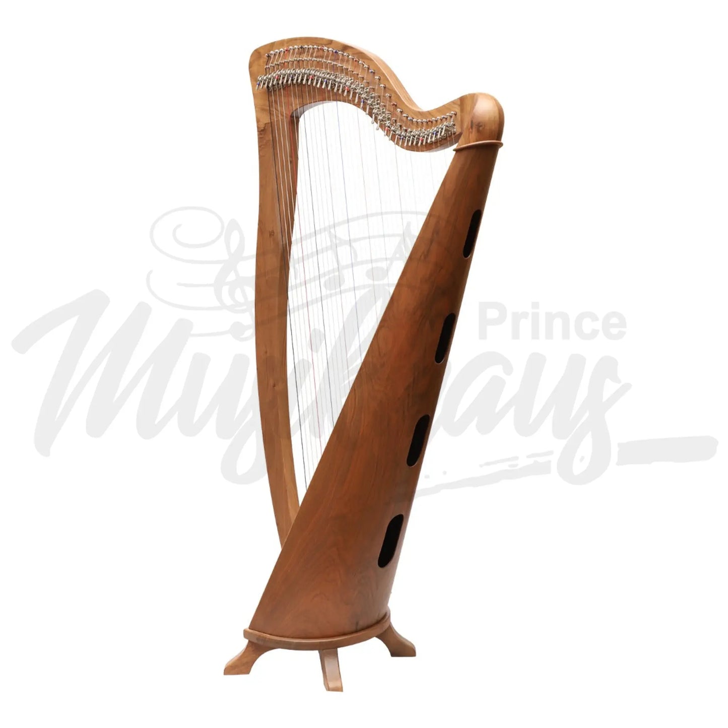 Mchugh Harp 38 String Walnut Round Back