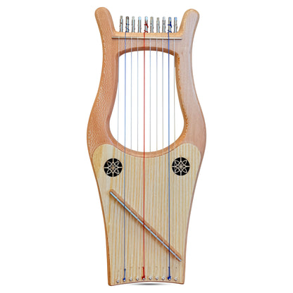 Mini Kinnor Harp, 10 String Lacewood