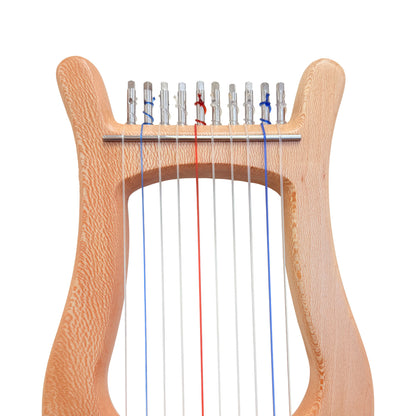 Mini Kinnor Harp, 10 String Lacewood