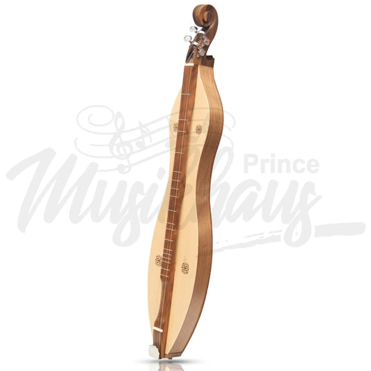 Mountain Dulcimer 4 String Knotwork Scroll Walnut With Nickel Finish Hardware