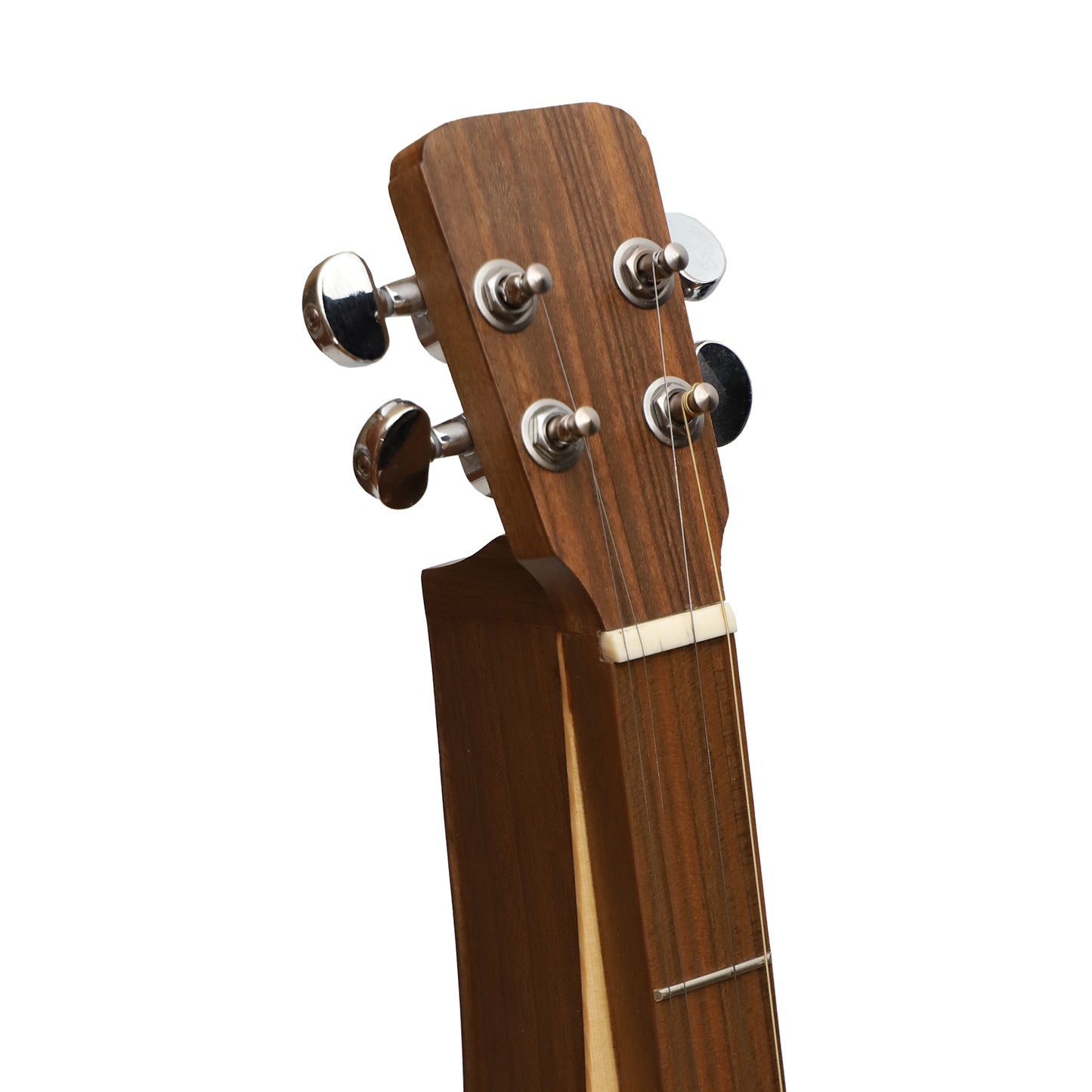 MOUNTAIN DULCIMER, 4 STRING TEARDROP TURN SCROLL F-HOLE WALNUT