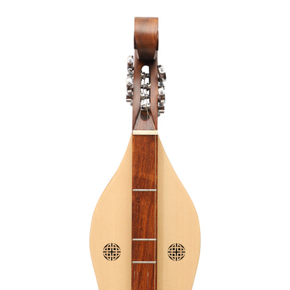 MUZIKKON MOUNTAIN DULCIMER, 4 STRINGS KNOTWORK SCROLL R/W SILVER GEAR