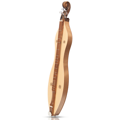 MOUNTAIN DULCIMER 4 STRING KNOTWORK SCROLL WALNUT WITH NICKEL FINISH HARDWARE