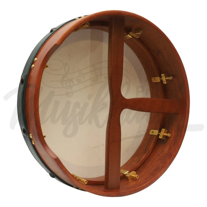 Muzikkon 14’’X4’’ Heartland Tunable Irish Bodhran With T-Bar & Taped Finish Deep Tune