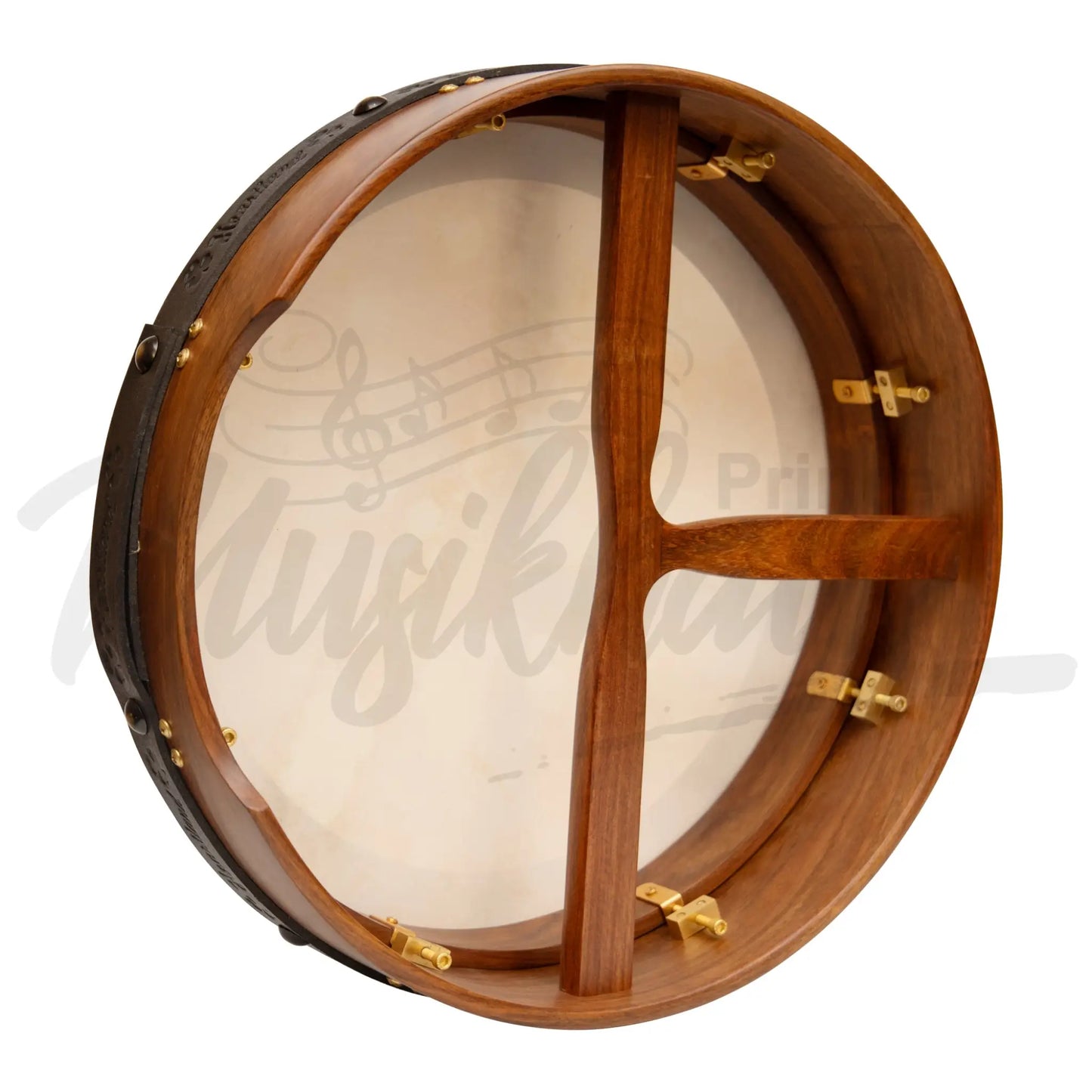 Muzikkon 14’’X4’’ Heartland Tunable Irish Bodhran With T-Bar & Taped Finish Deep Tune