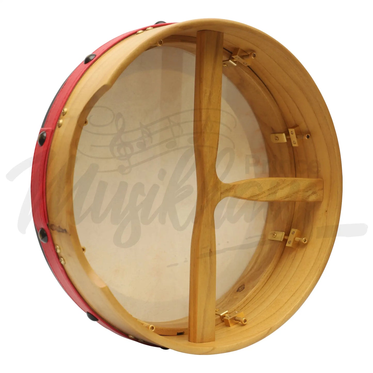 Muzikkon 14’’X4’’ Heartland Tunable Irish Bodhran With T-Bar & Taped Finish Deep Tune