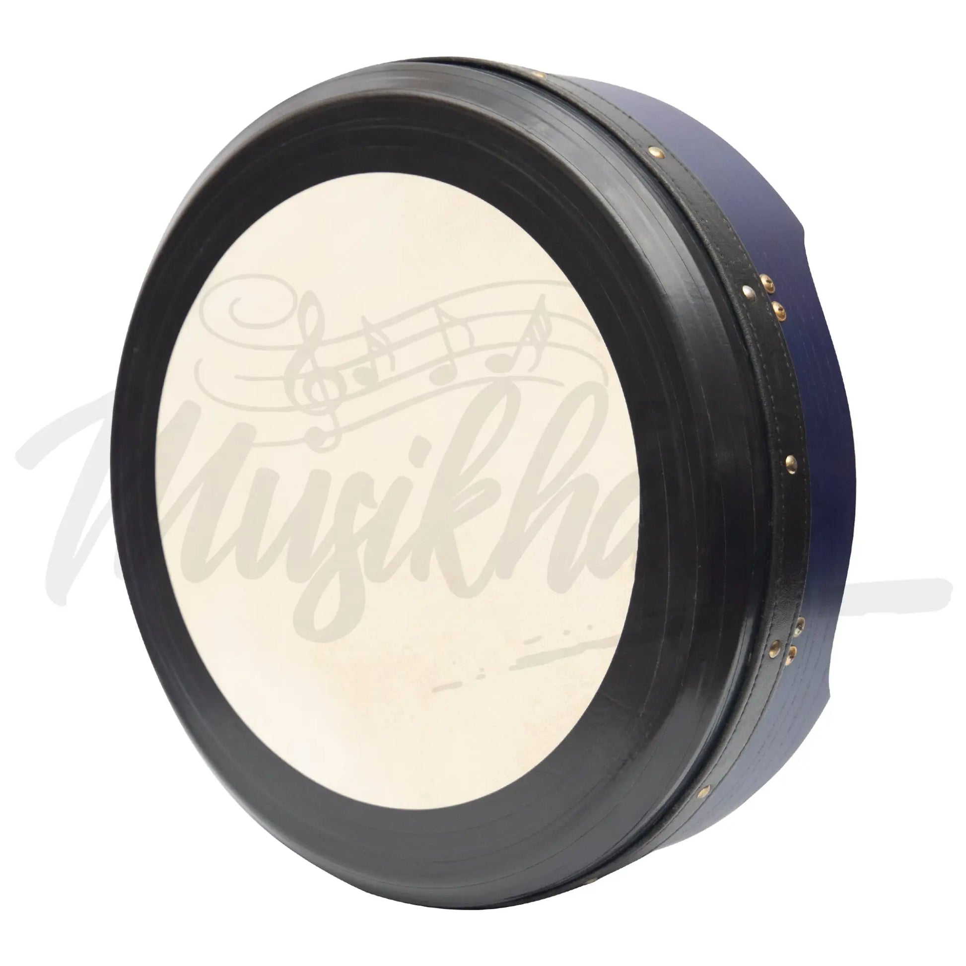 Muzikkon 14’’X4’’ Heartland Tunable Irish Bodhran With T-Bar & Taped Finish Deep Tune Blue