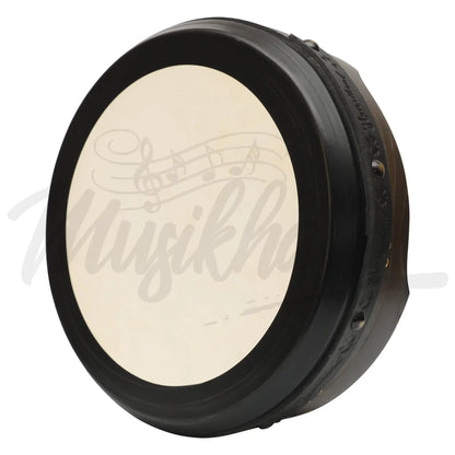 Muzikkon 14’’X4’’ Heartland Tunable Irish Bodhran With T-Bar & Taped Finish Deep Tune Ebony