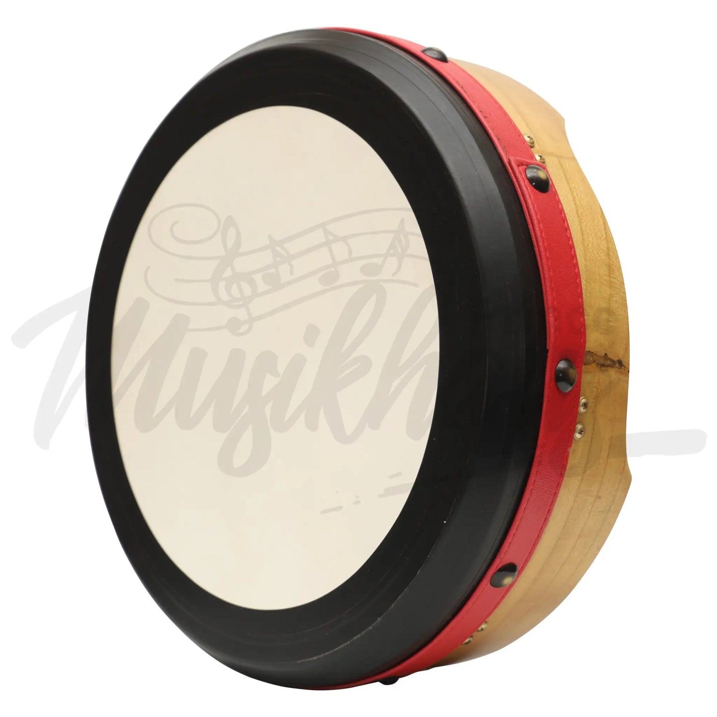 Muzikkon 14’’X4’’ Heartland Tunable Irish Bodhran With T-Bar & Taped Finish Deep Tune Mulberry