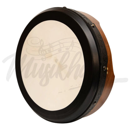 Muzikkon 14’’X4’’ Heartland Tunable Irish Bodhran With T-Bar & Taped Finish Deep Tune Rosewood