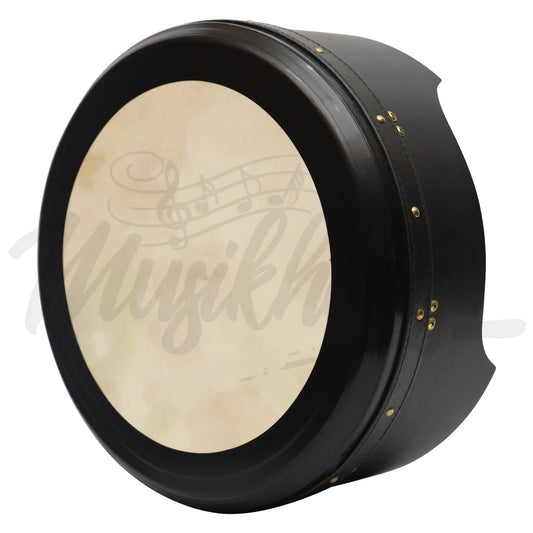 Muzikkon 14’’X6’’ Heartland Tunable Irish Bodhran Drum Deep Rim With T-Bar & Taped Finish Tune Black