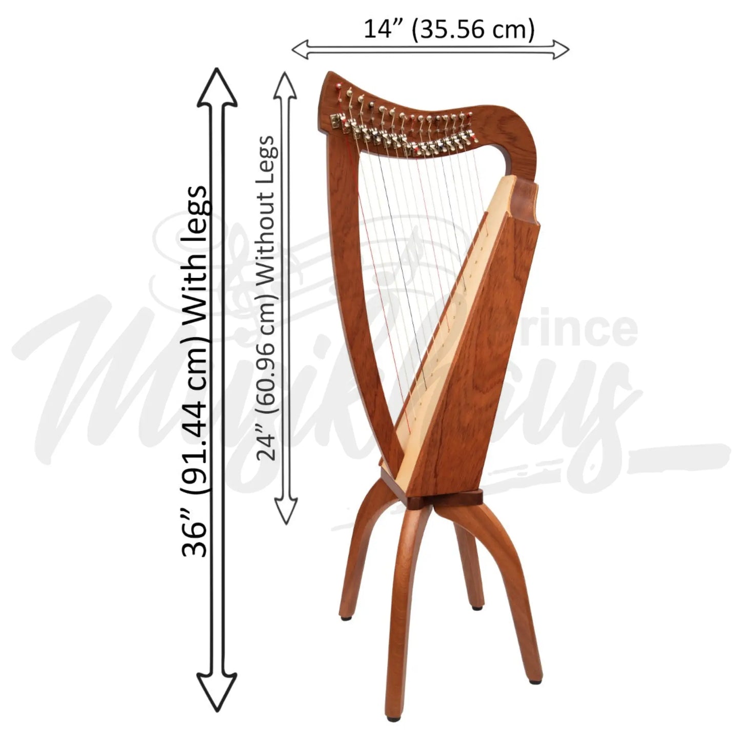 Muzikkon 15 String Trinity Ceilidh Harp Mahogany