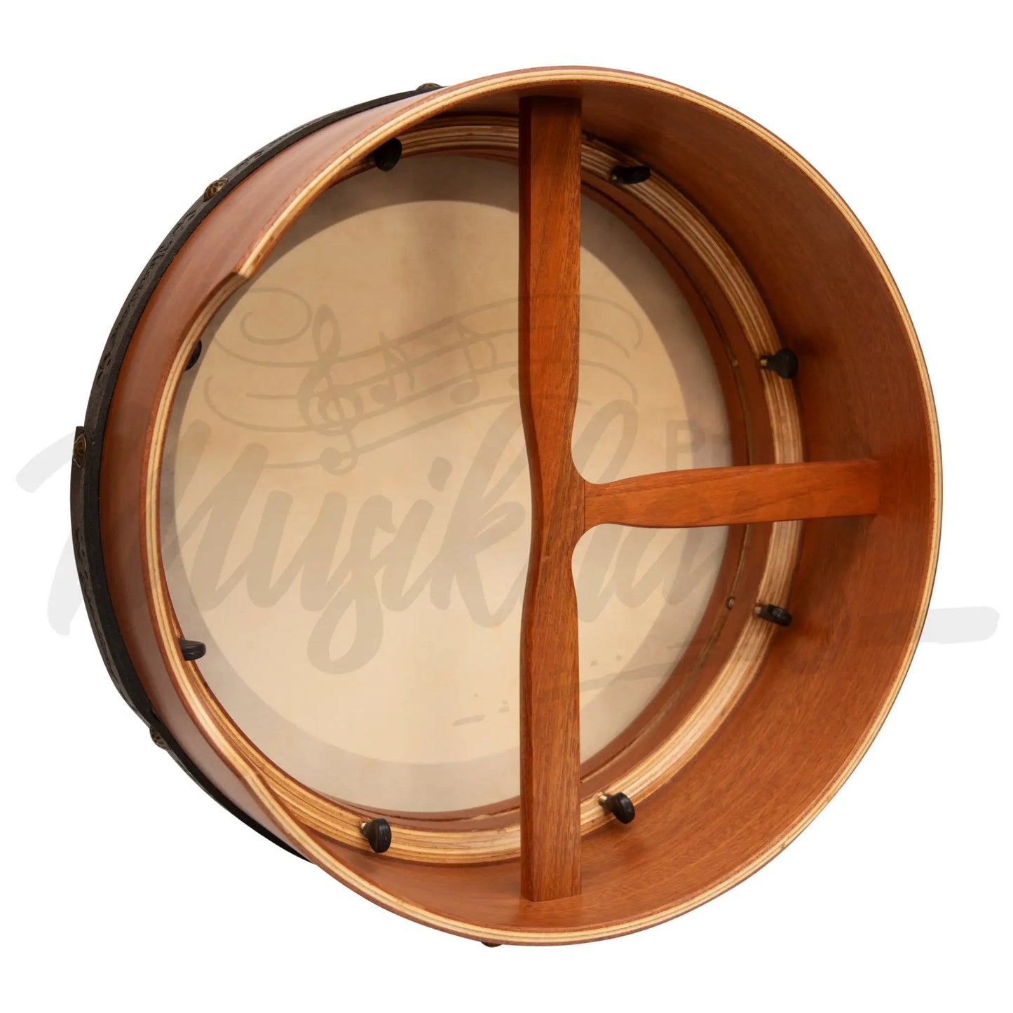 Muzikkon 15”X6’’ Premium Celtic Irish Bodhran With Easy Tune System Deep Rim T-Bar & Taped Finish