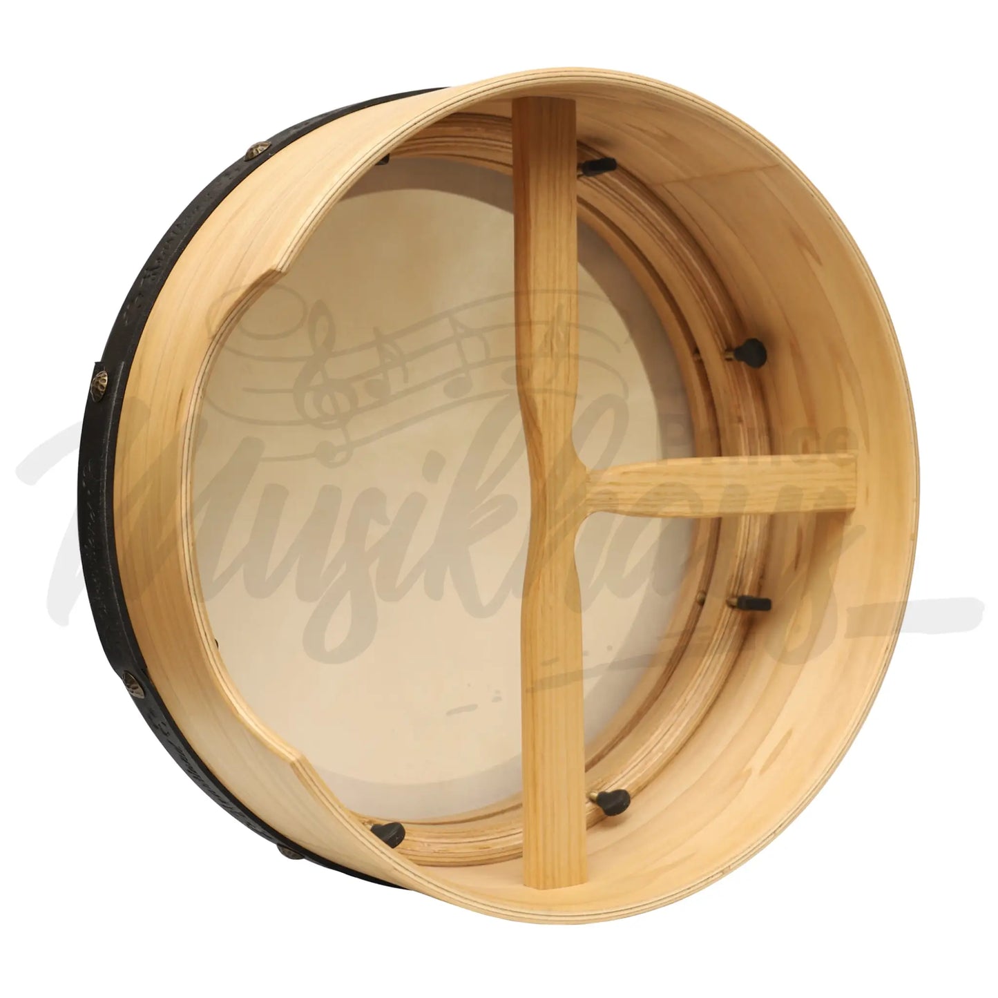 Muzikkon 15”X6’’ Premium Celtic Irish Bodhran With Easy Tune System Deep Rim T-Bar & Taped Finish