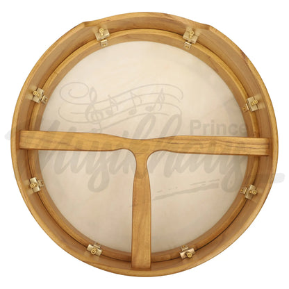 Muzikkon 16’’X4’’ Heartland Tunable Irish Bodhran With T-Bar & Taped Finish Deep Tune