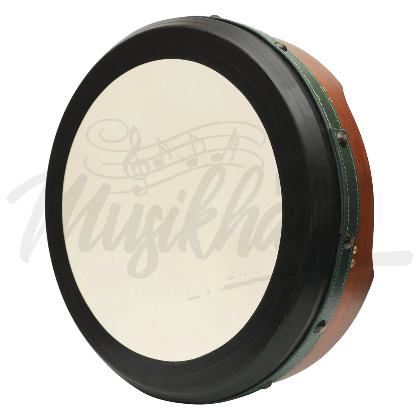 Muzikkon 16’’X4’’ Heartland Tunable Irish Bodhran With T-Bar & Taped Finish Deep Tune Red Cedar