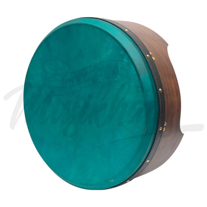 Muzikkon 16’’X6’’ Heartland Tunable Deep Rim Bodhran Rosewood T-Bar Goat Skin Green