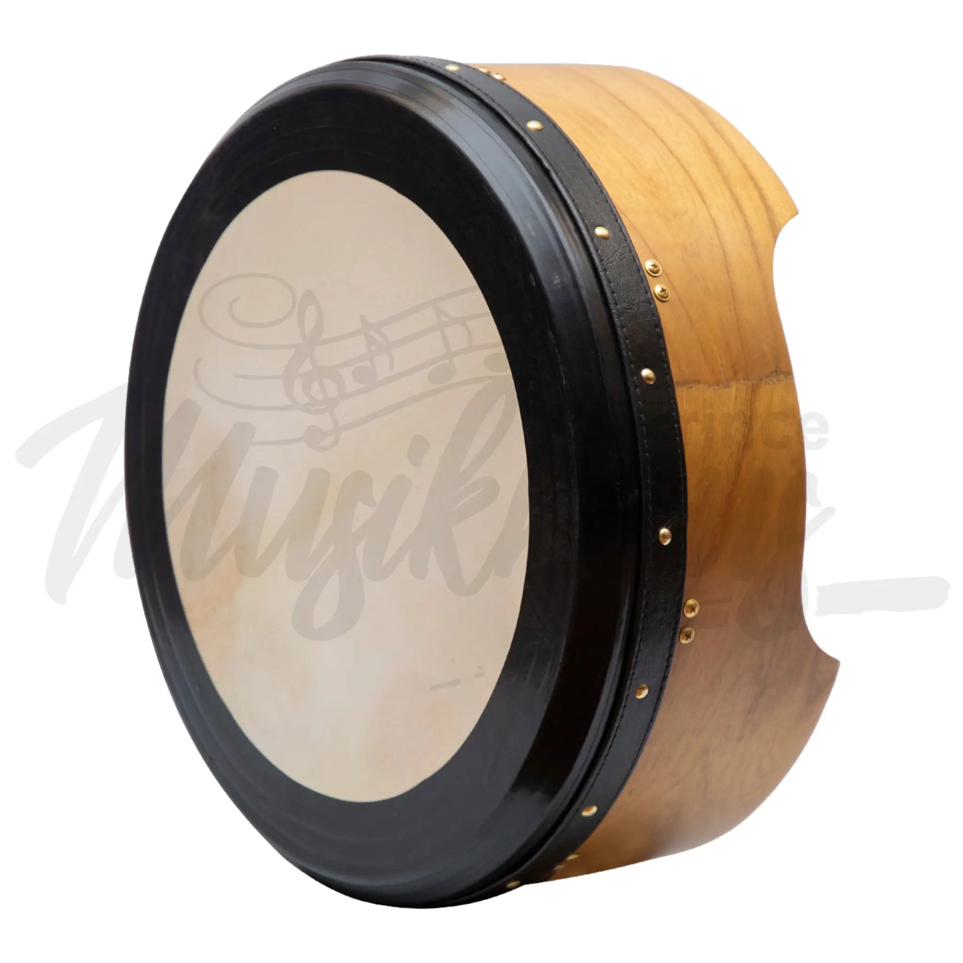 Muzikkon 16’’X6’’ Heartland Tunable Irish Bodhran Drum Deep Rim With T-Bar & Taped Finish