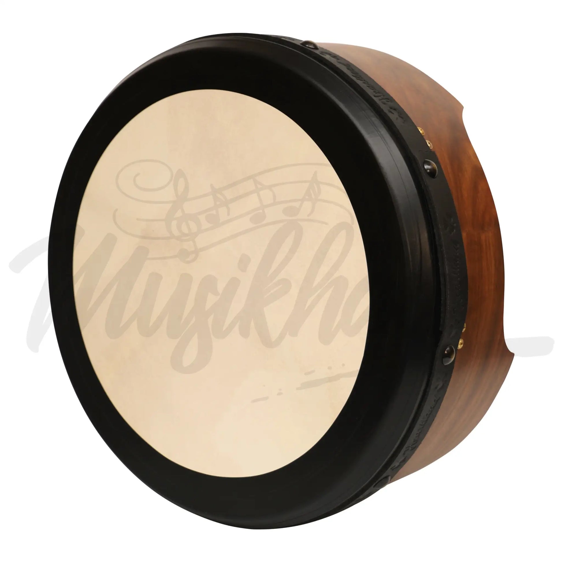 Muzikkon 16’’X6’’ Heartland Tunable Irish Bodhran Drum Deep Rim With T-Bar & Taped Finish