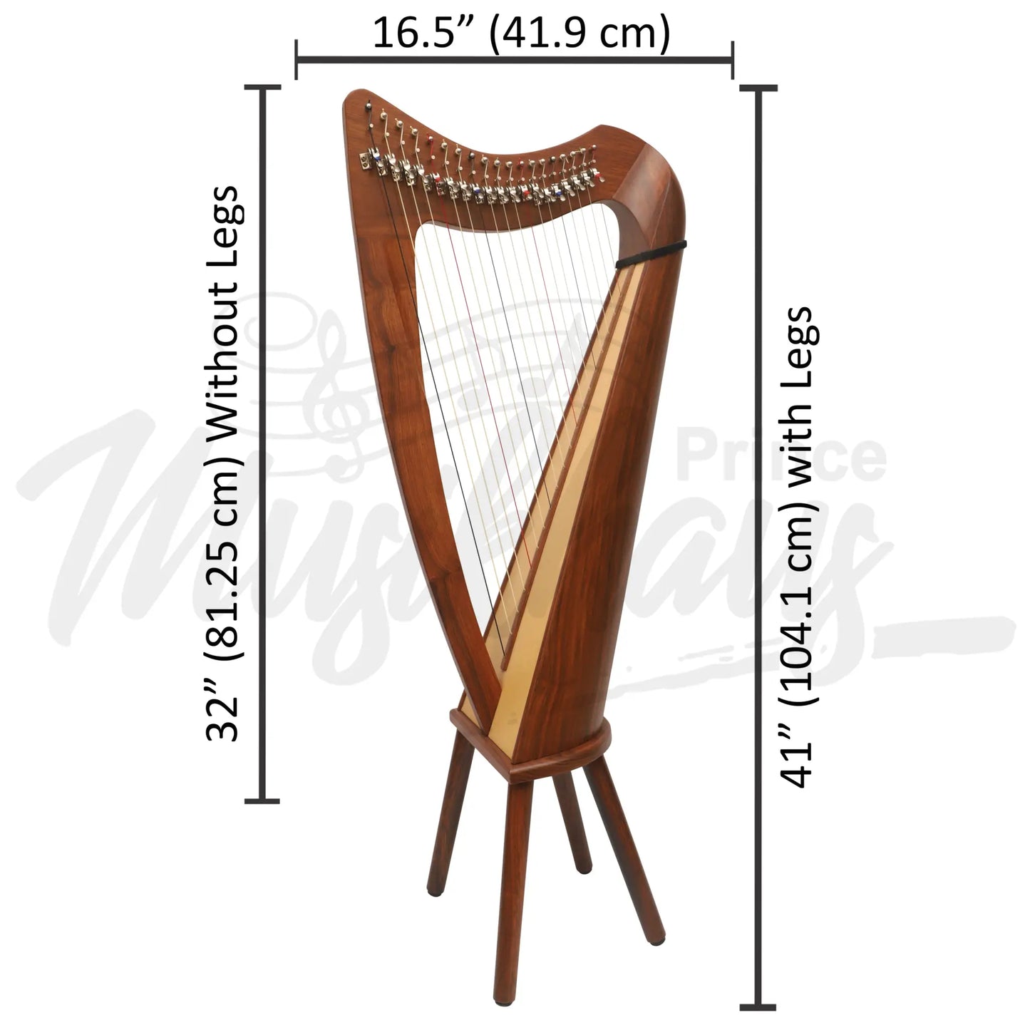 Muzikkon 19 String Claddagh Harp Rosewood