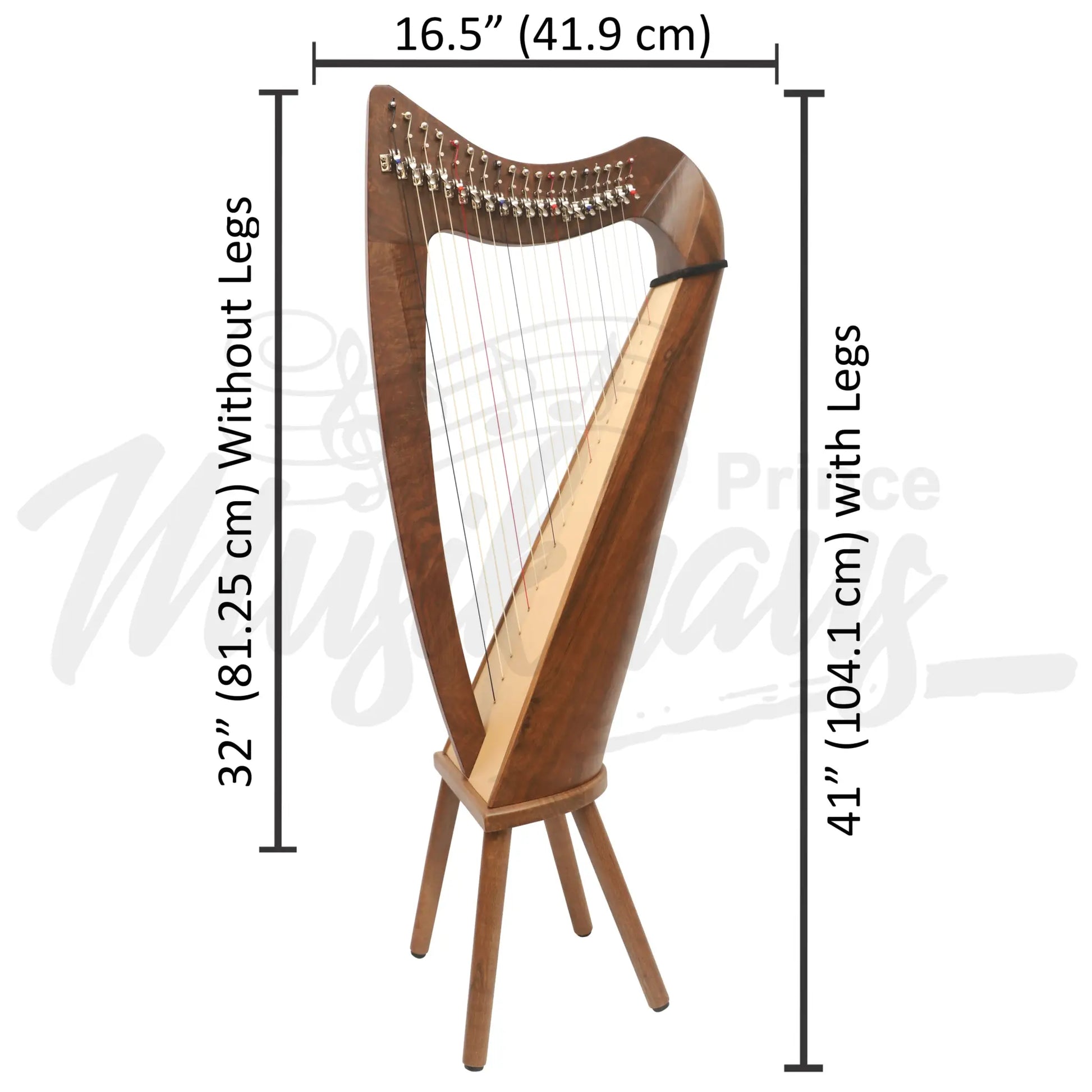 Muzikkon 19 String Claddagh Harp Walnut